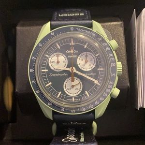 Brand new never warn omega x swatch moonswatch mission on earth authentic